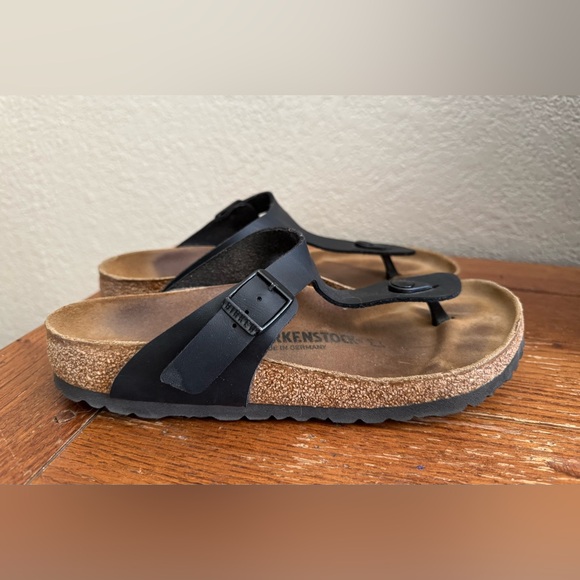 Birkenstock Gizeh Sandals Blk Birko-Flor Thong Cmft Sz.40 Hippie Boho Vacation - Picture 1 of 11
